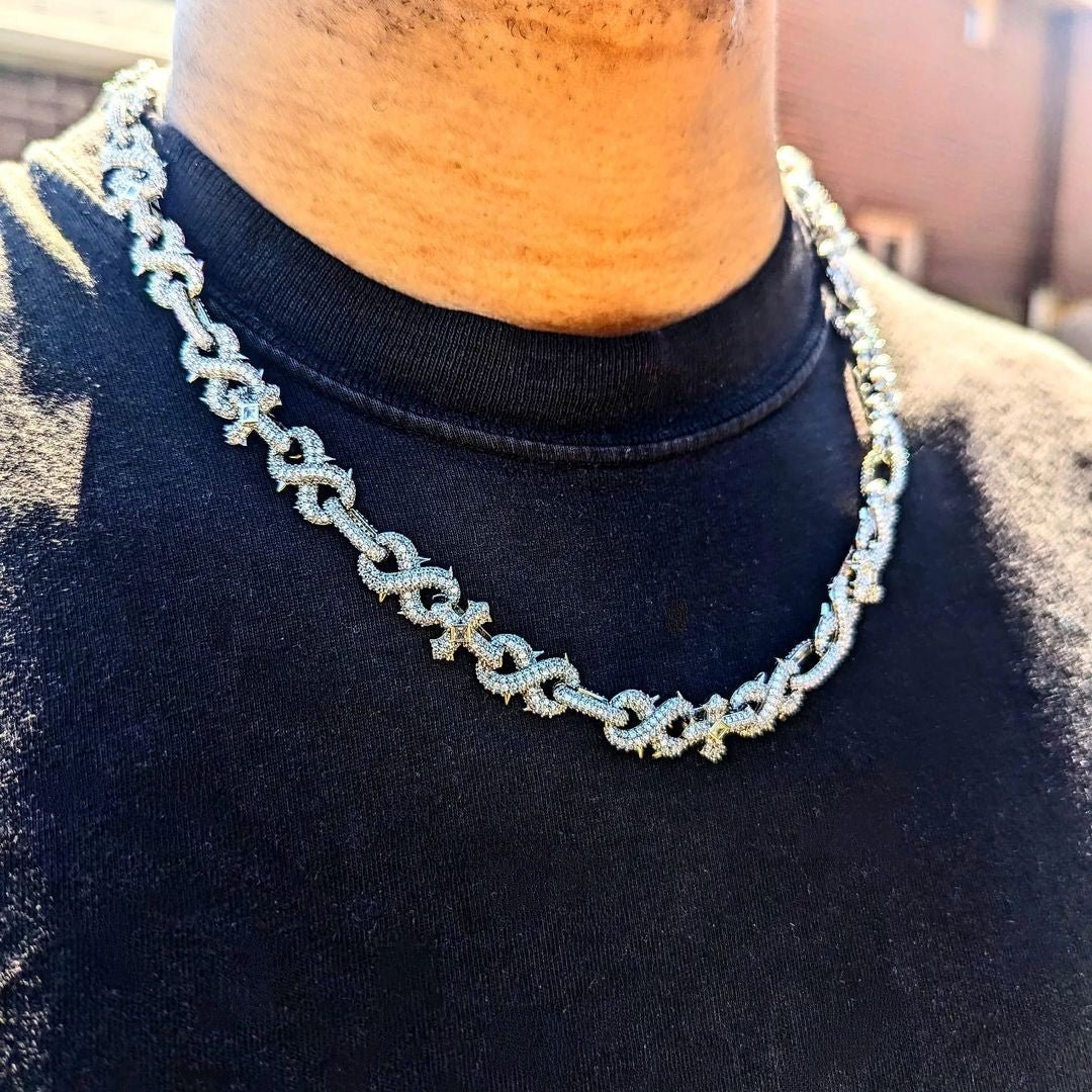 10mm 18k Gold Diamond Infinity Cross Chain - Drip Culture Jewelry