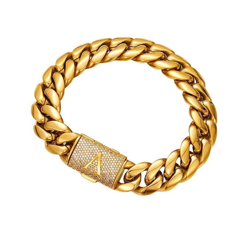 14mm 18k Gold Custom Diamond Clasp Cuban Link Chain - Drip Culture Jewelry