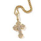 18k Gold Baguette Diamond Cross Pendant - Drip Culture Jewelry