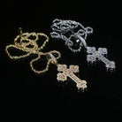 18k Gold Baguette Diamond Cross Pendant - Drip Culture Jewelry