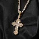 18k Gold Baguette Diamond Cross Pendant - Drip Culture Jewelry