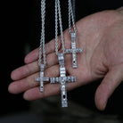 18k Gold Baguette Diamond Crucifix - Drip Culture Jewelry