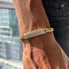 18k Gold Diamond Bar Cuban Link Bracelet - Drip Culture Jewelry