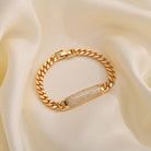 18k Gold Diamond Bar Cuban Link Bracelet - Drip Culture Jewelry