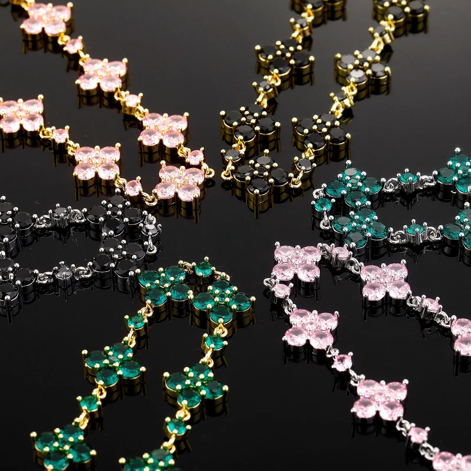 18k Gold Diamond Clover Bracelet - Drip Culture Jewelry