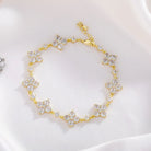 18k Gold Diamond Clover Bracelet - Drip Culture Jewelry