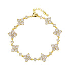 18k Gold Diamond Clover Bracelet - Drip Culture Jewelry