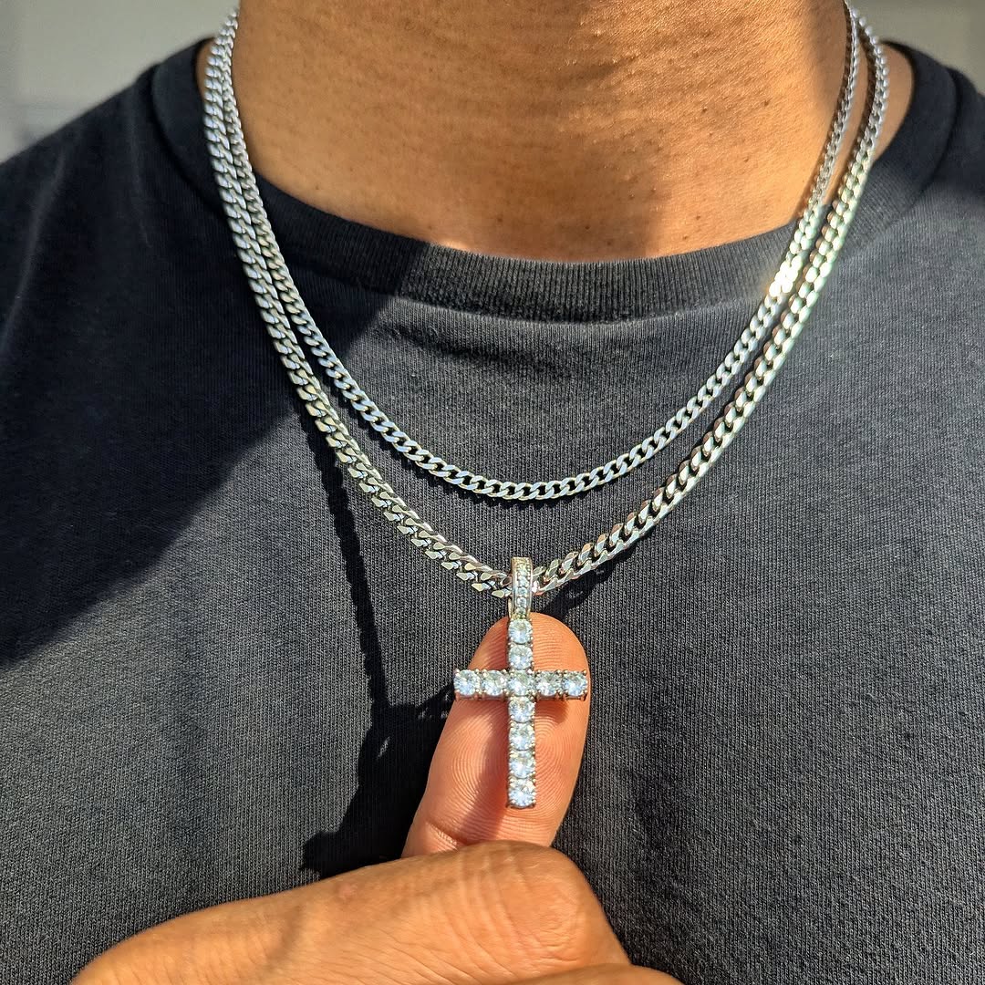 18k Gold Diamond Cross Set (3 Pieces) - Drip Culture Jewelry