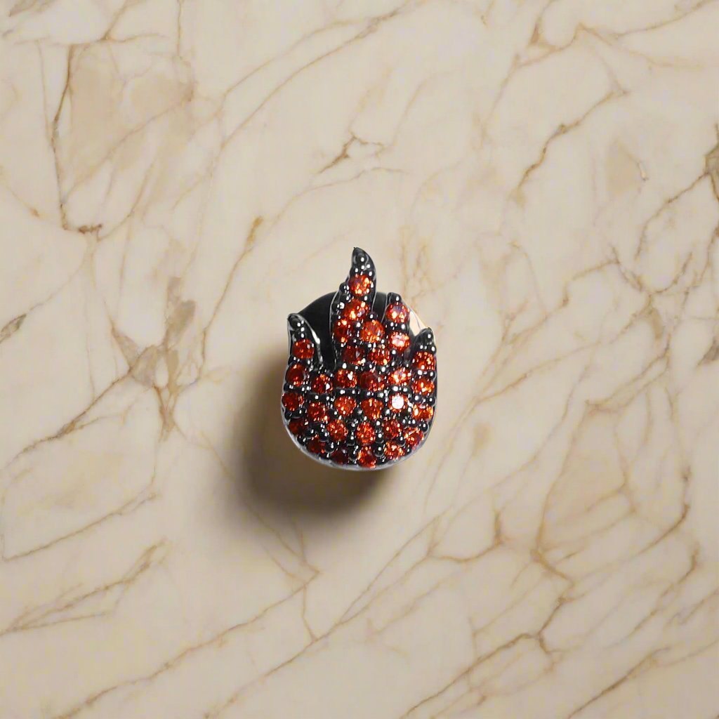 18K Gold Diamond Fire Emoji Grillz - Drip Culture Jewelry