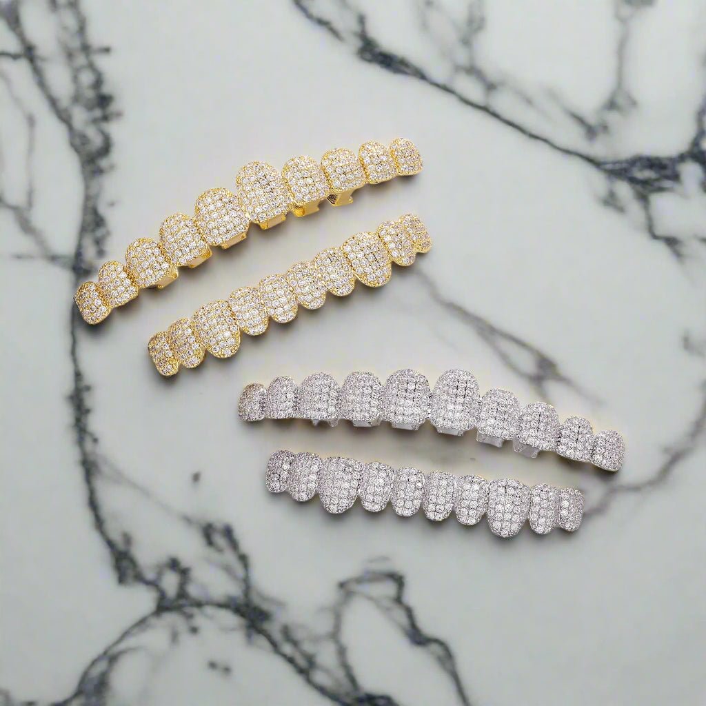 18k Gold Diamond Grillz - Drip Culture Jewelry