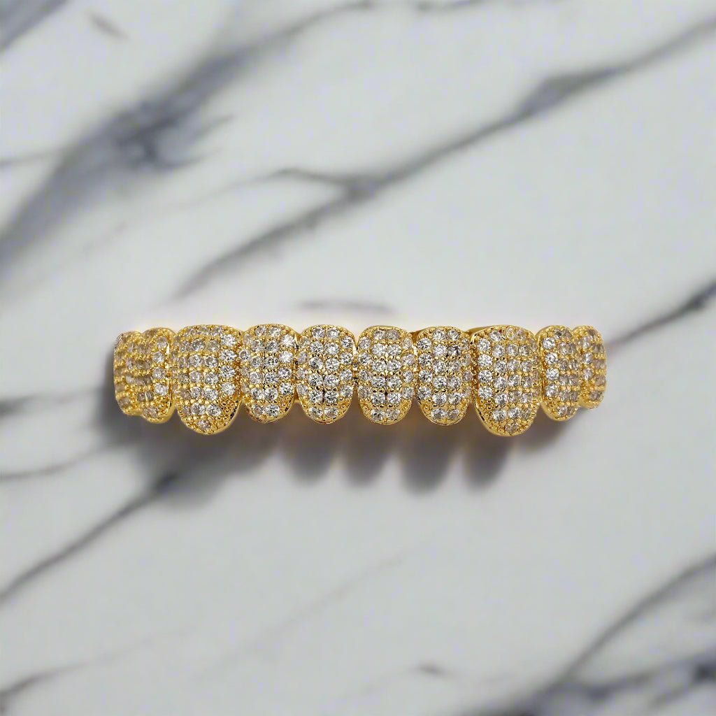 18k Gold Diamond Grillz - Drip Culture Jewelry