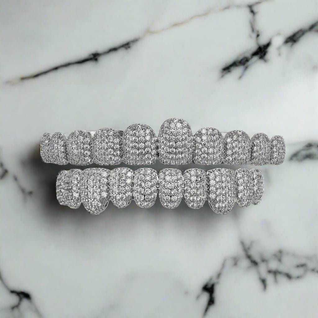 18k Gold Diamond Grillz - Drip Culture Jewelry