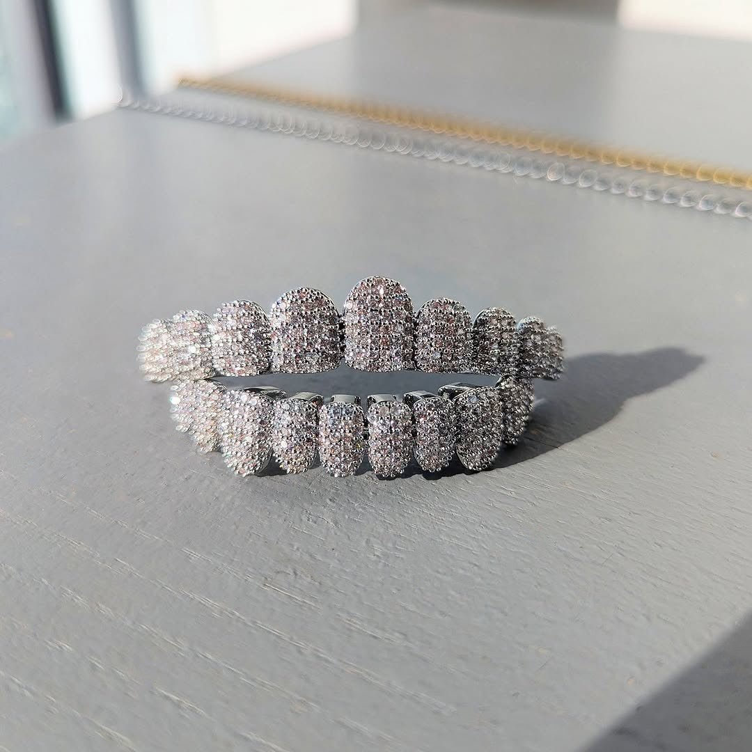 18k Gold Diamond Grillz - Drip Culture Jewelry