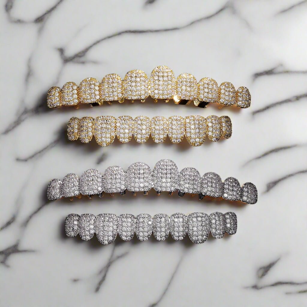 18k Gold Diamond Grillz - Drip Culture Jewelry