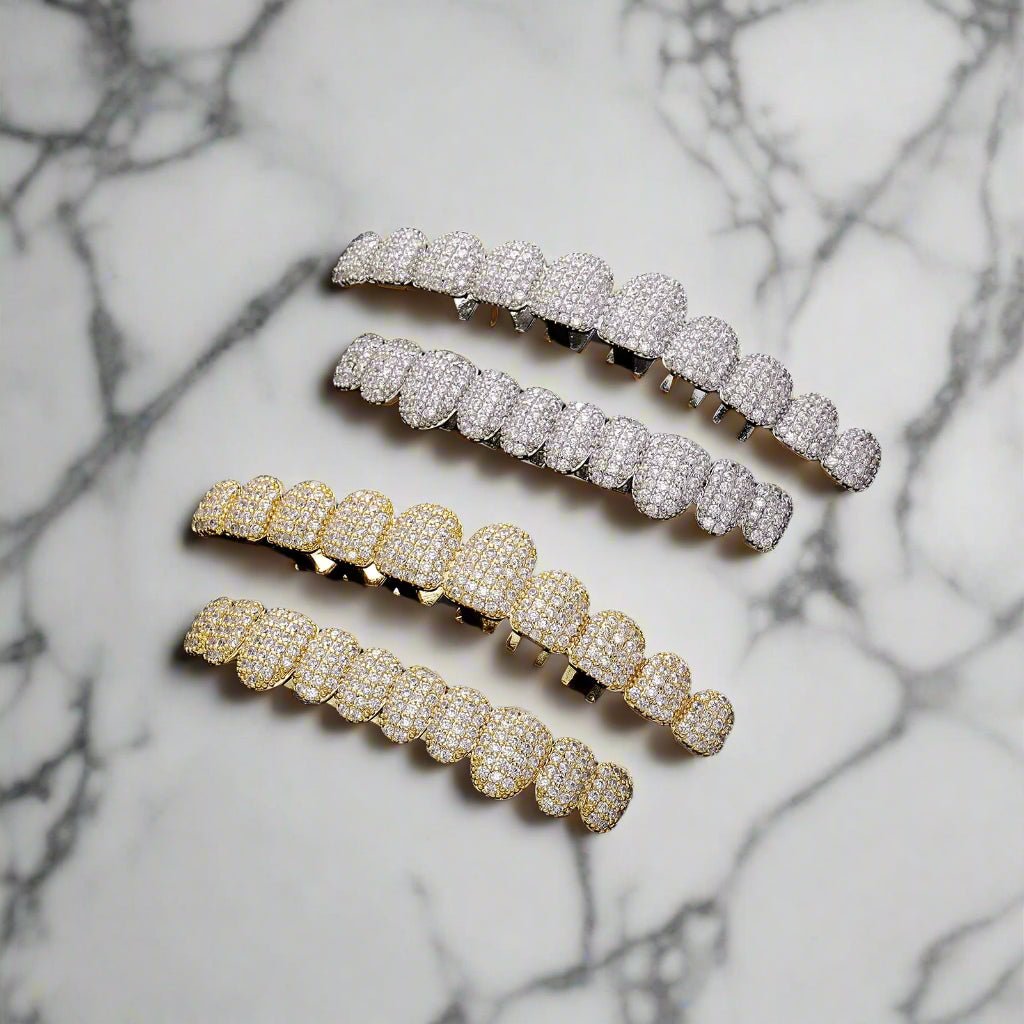 18k Gold Diamond Grillz - Drip Culture Jewelry