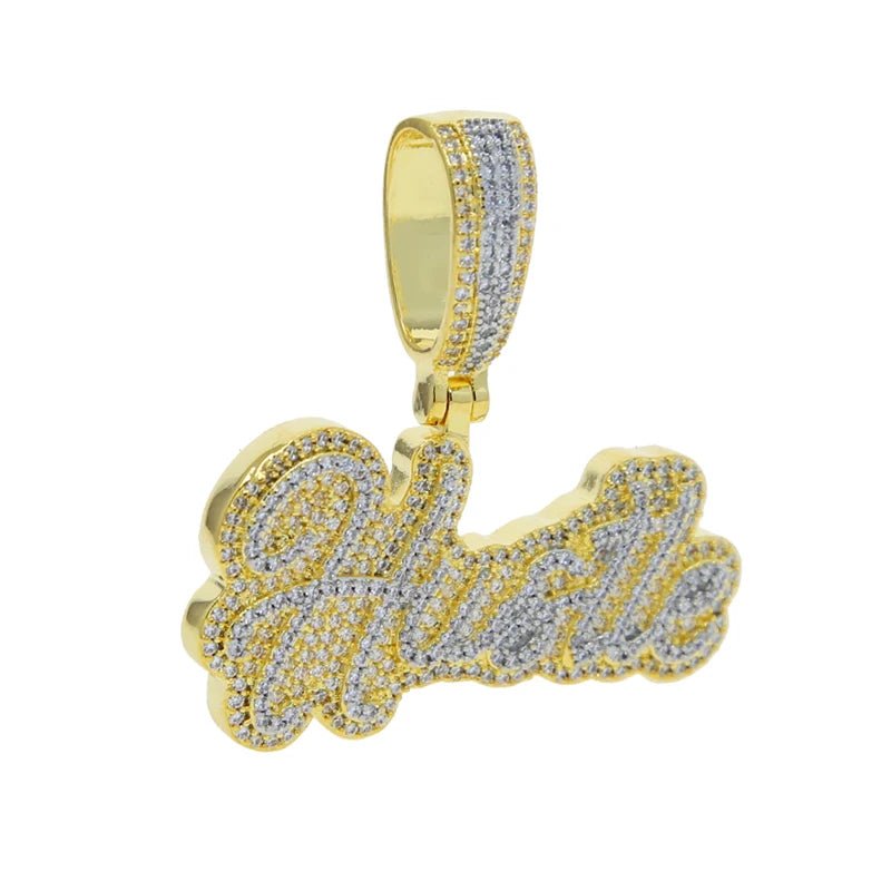 18k Gold Diamond Hustle Penant - Drip Culture Jewelry