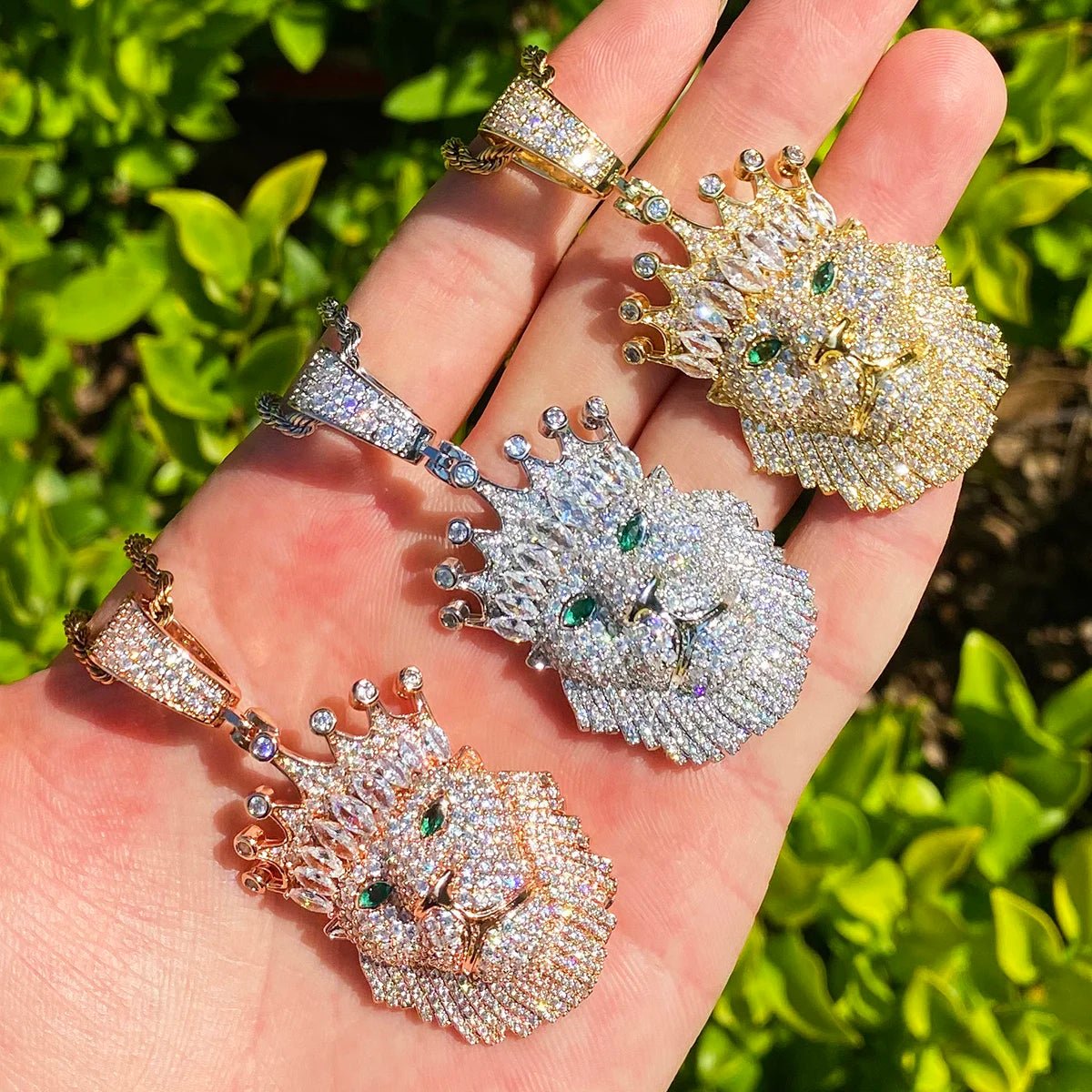 18k Gold Diamond King Lion - Drip Culture Jewelry