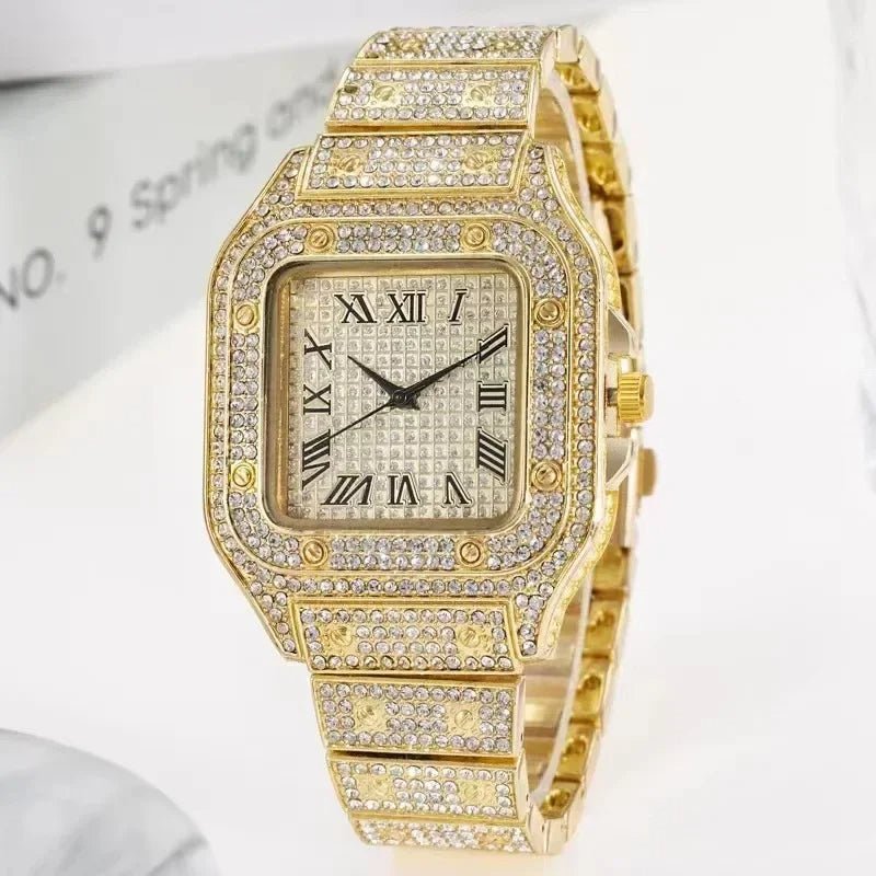 18k Gold Diamond Numerals Watch - Drip Culture Jewelry