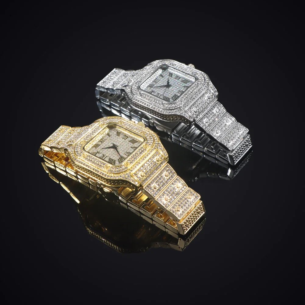 18k Gold Diamond Numerals Watch - Drip Culture Jewelry