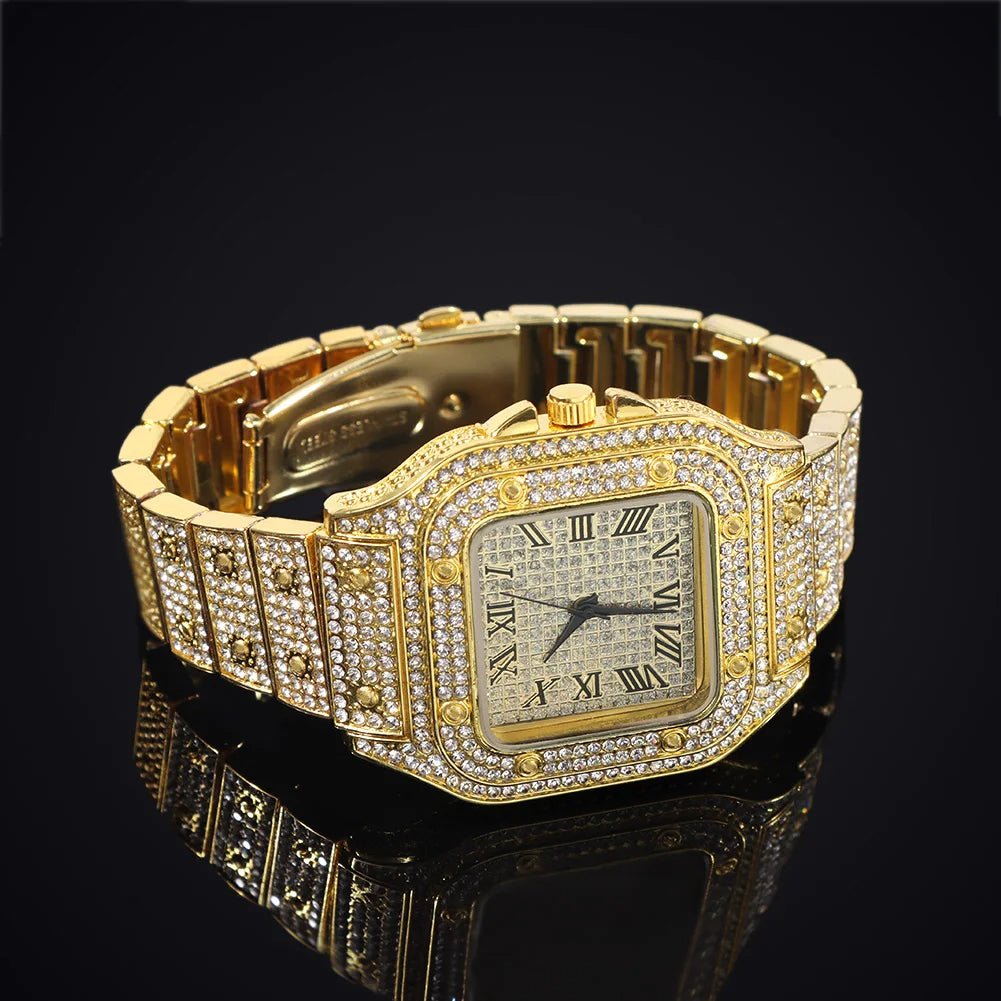 18k Gold Diamond Numerals Watch - Drip Culture Jewelry