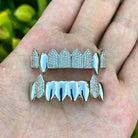 18k Gold Diamond, Plain Jane Fang Grillz - Drip Culture Jewelry
