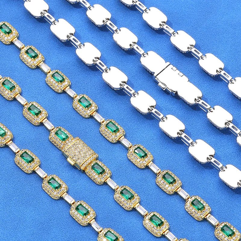 18k Gold Emerald & Diamond Bracelet - Drip Culture Jewelry