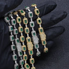 18k Gold Emerald & Diamond Bracelet - Drip Culture Jewelry