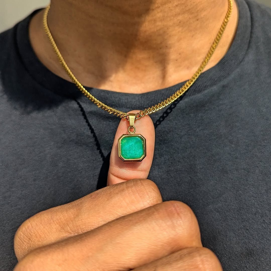 18k Gold Gemstone Pendant - Drip Culture Jewelry