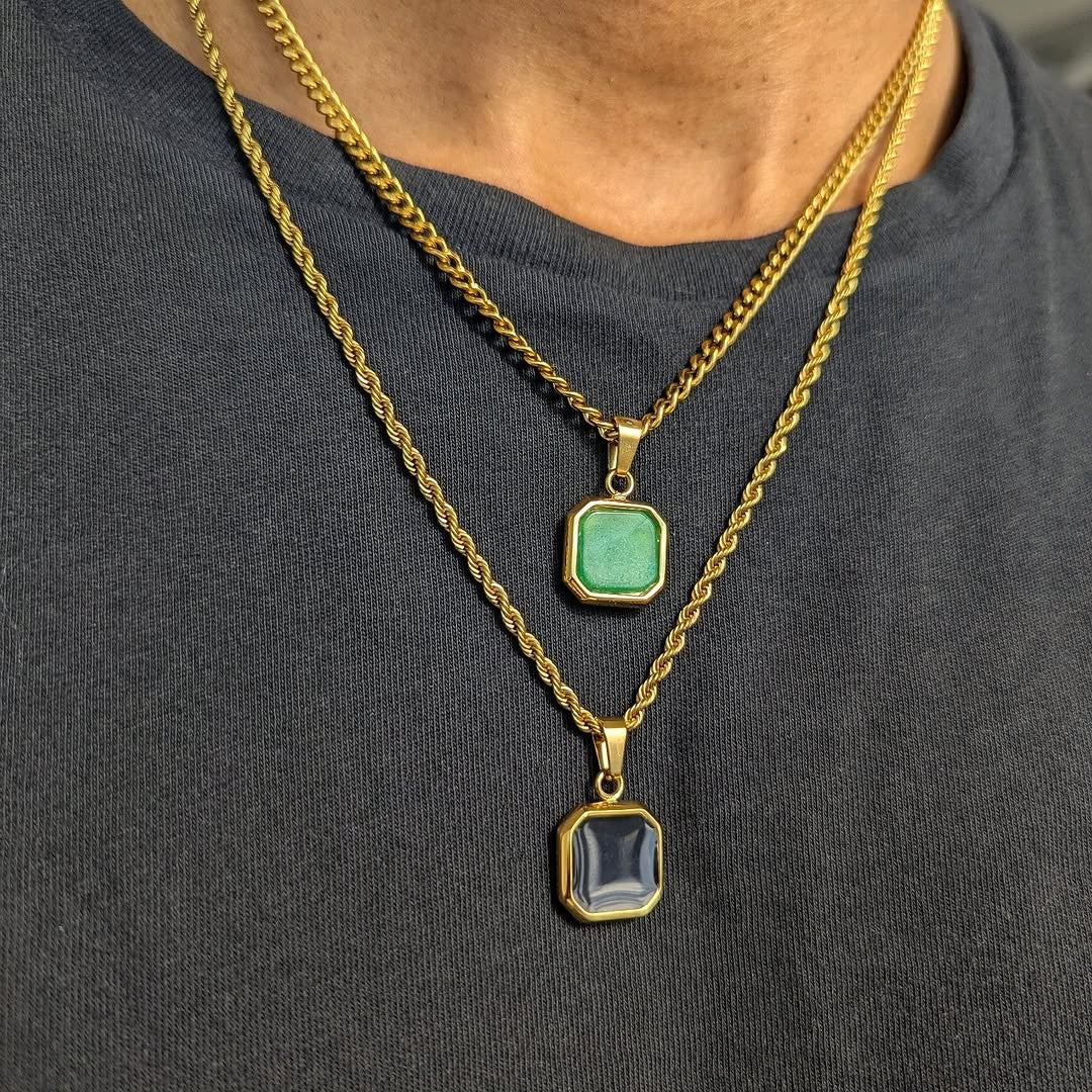 18k Gold Gemstone Pendant - Drip Culture Jewelry