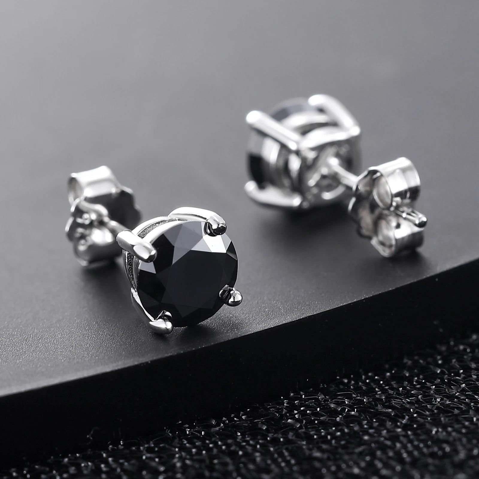 18k Gold Moissanite Black Diamond Earrings - Drip Culture Jewelry