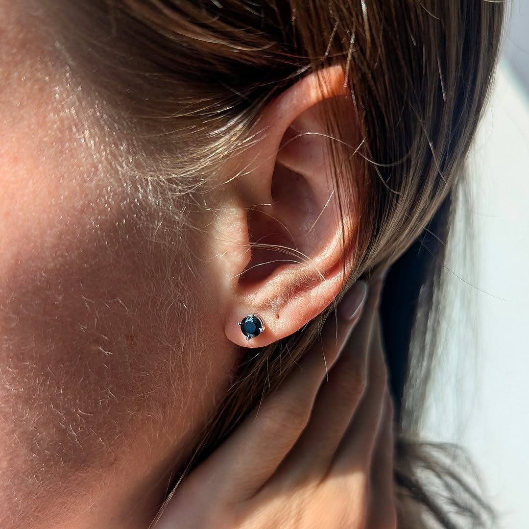 18k Gold Moissanite Black Diamond Earrings - Drip Culture Jewelry