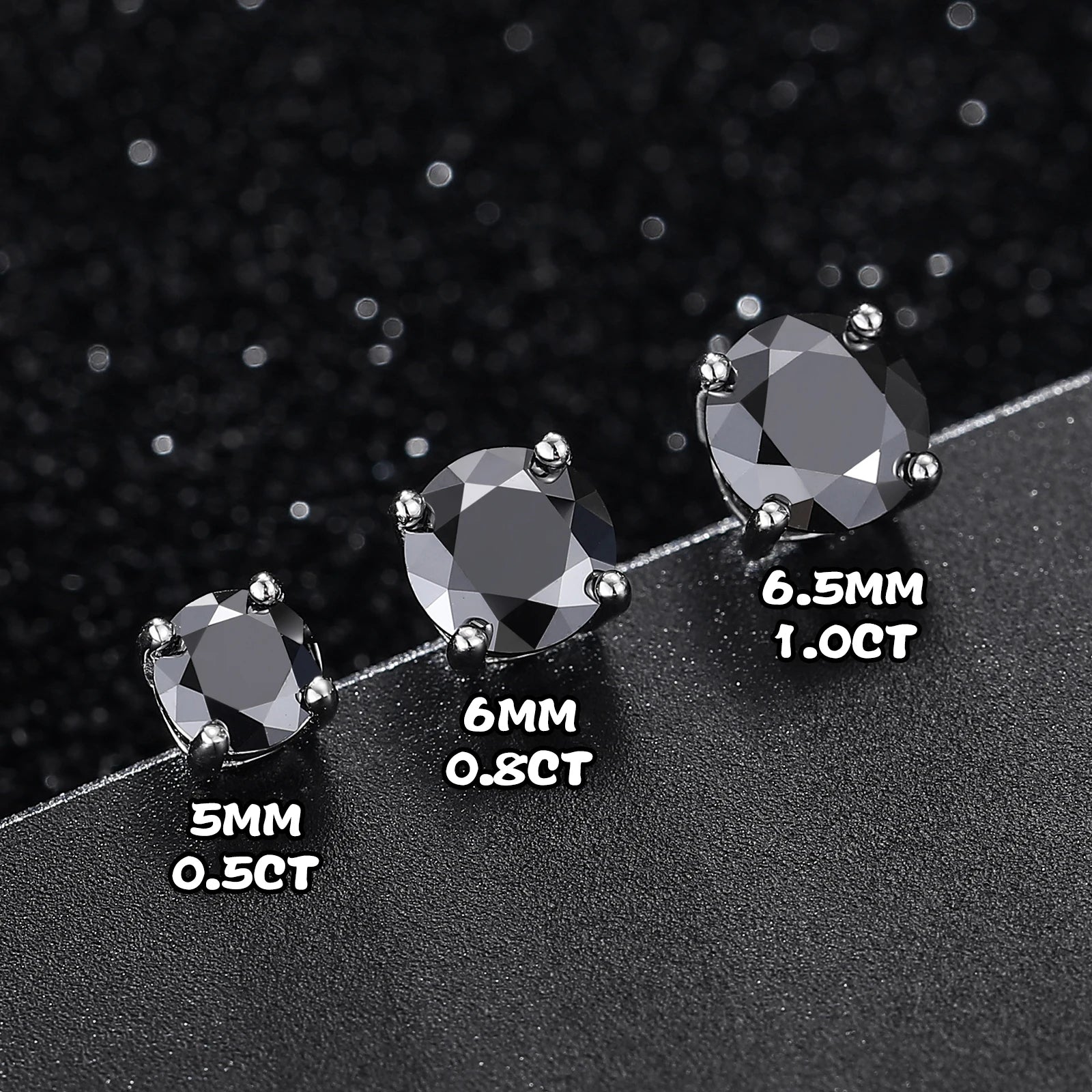 18k Gold Moissanite Black Diamond Earrings - Drip Culture Jewelry