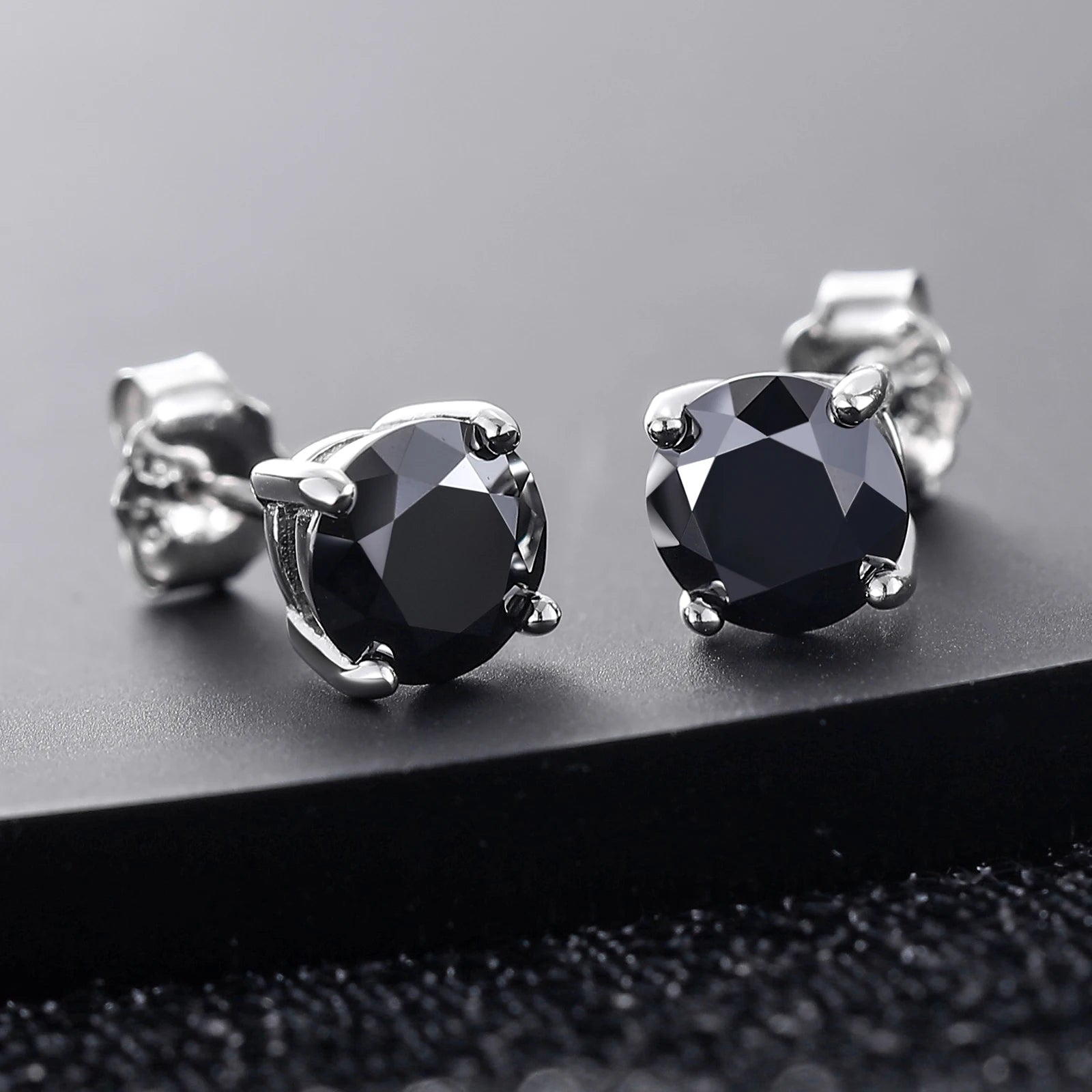 18k Gold Moissanite Black Diamond Earrings - Drip Culture Jewelry