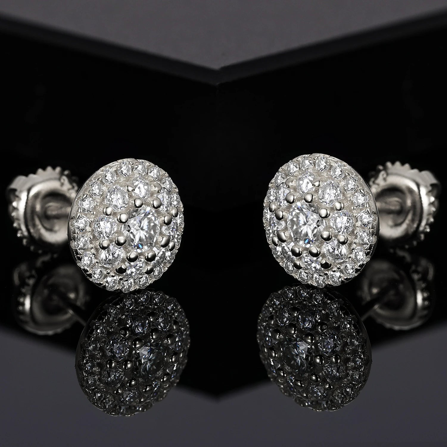 18k Gold Moissanite Diamond Cluster Earrings - Drip Culture Jewelry