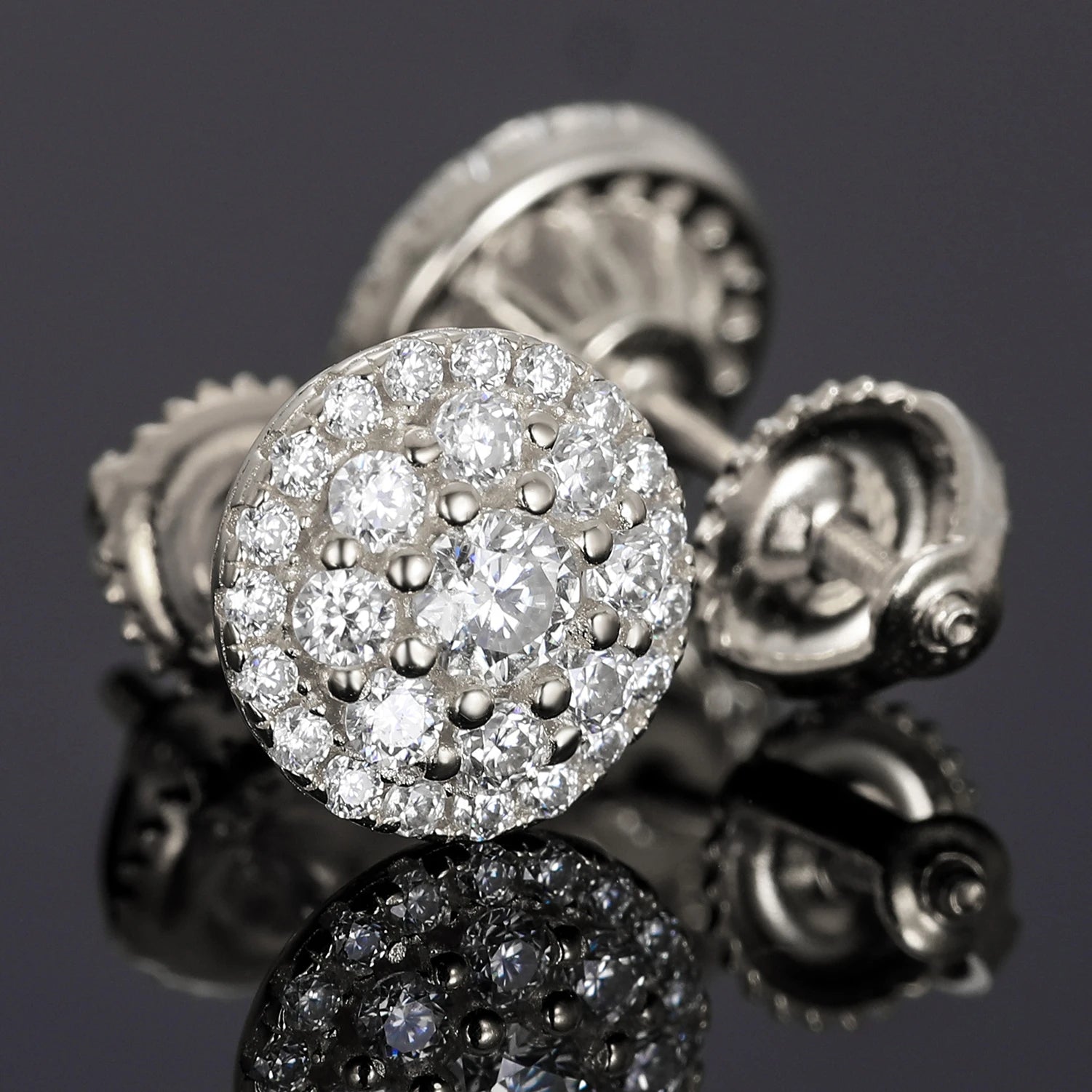 18k Gold Moissanite Diamond Cluster Earrings - Drip Culture Jewelry