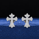 18k Gold Moissanite Diamond Cross Earrings - Drip Culture Jewelry