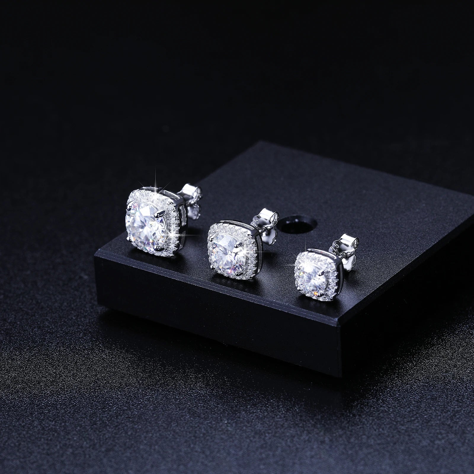 18k Gold Moissanite Diamond Cushion Cut Earrings - Drip Culture Jewelry
