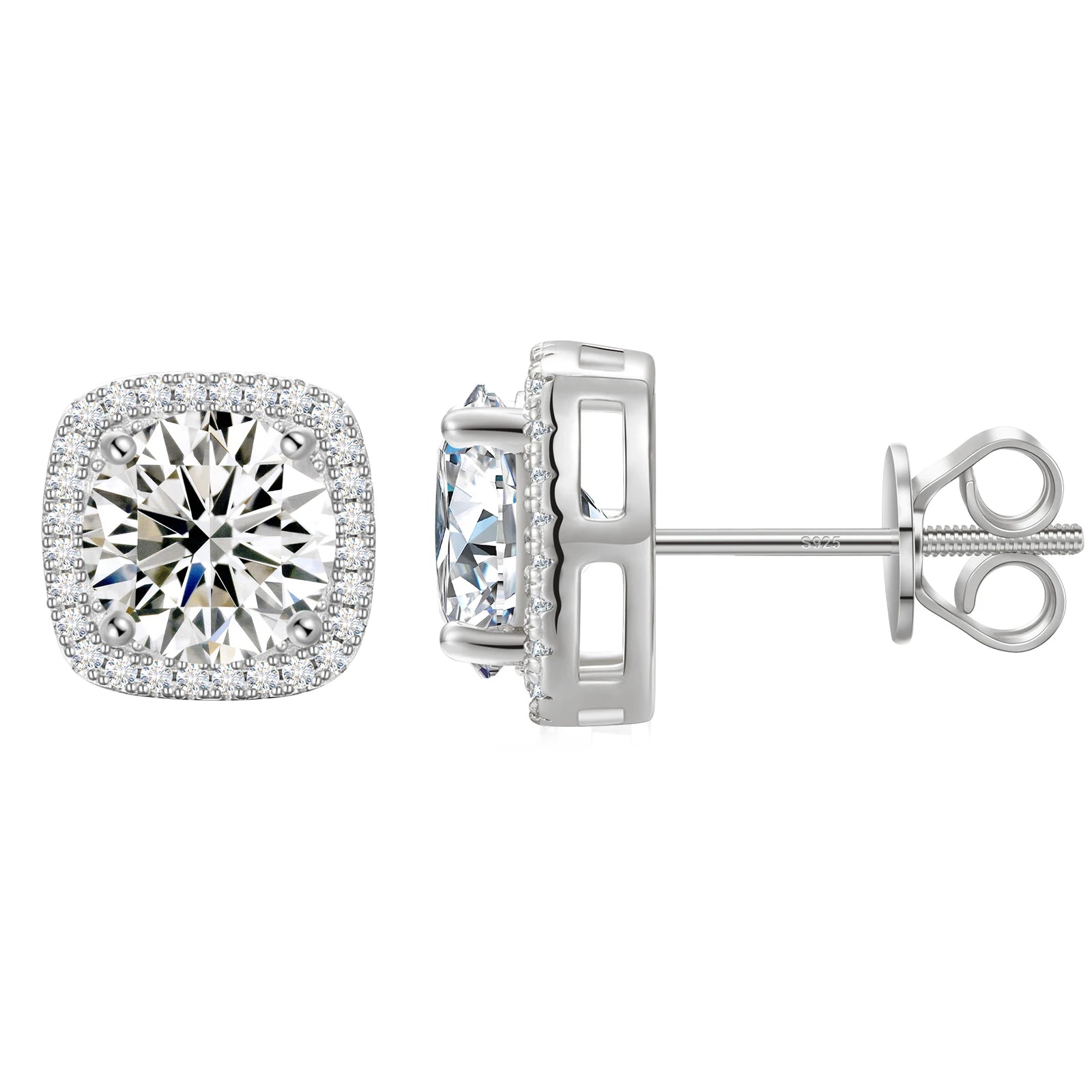18k Gold Moissanite Diamond Cushion Cut Earrings - Drip Culture Jewelry