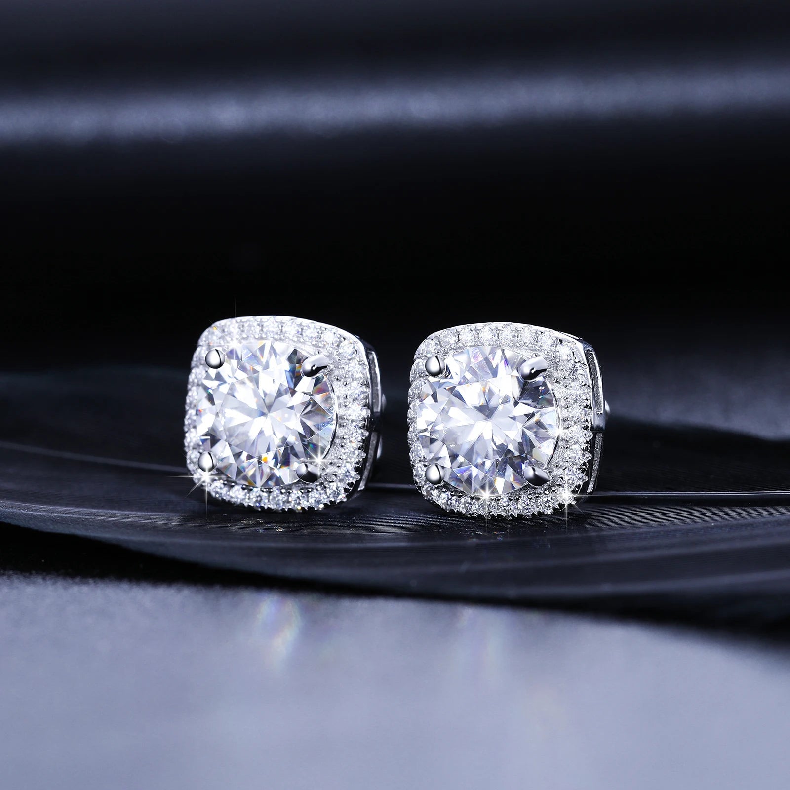 18k Gold Moissanite Diamond Cushion Cut Earrings - Drip Culture Jewelry