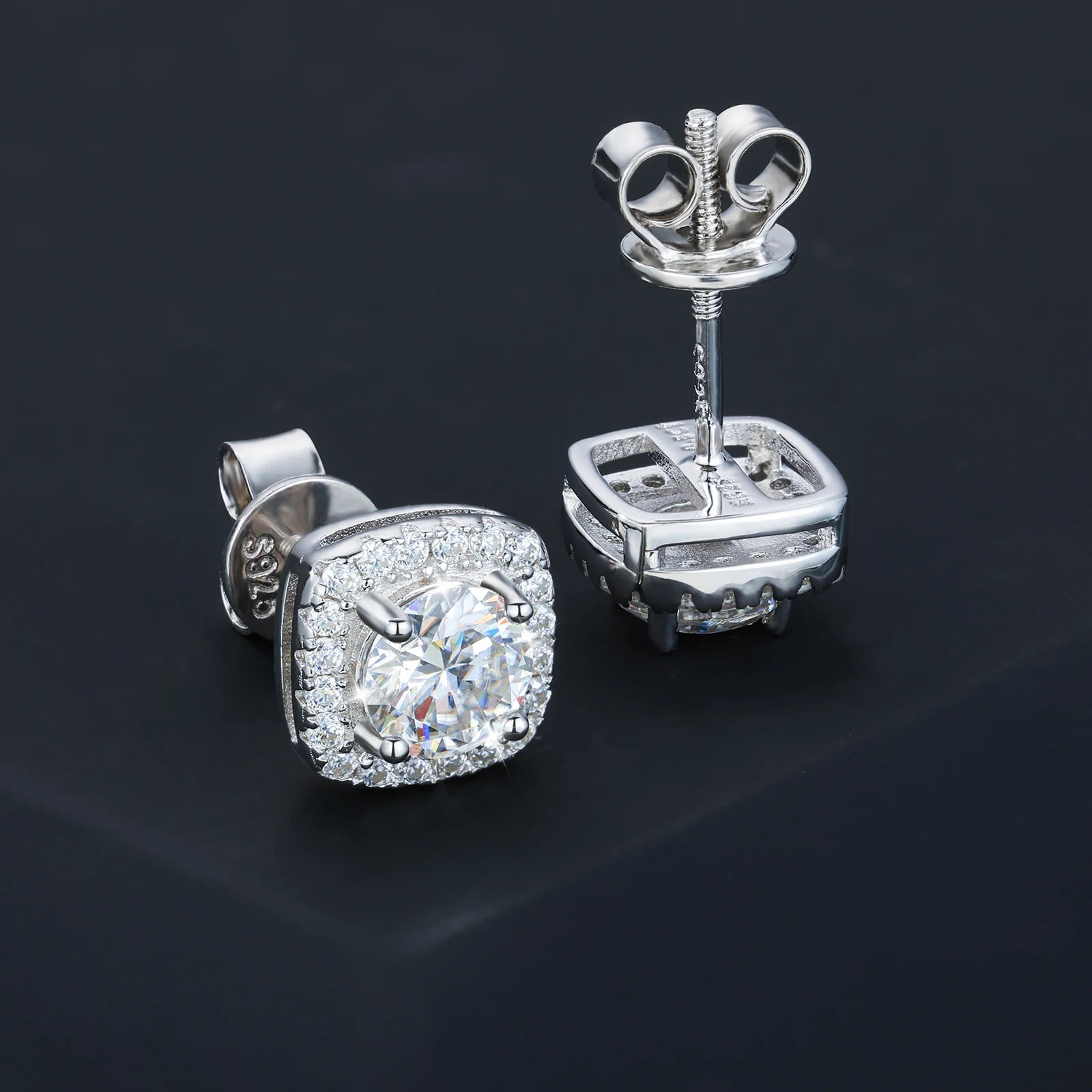 18k Gold Moissanite Diamond Cushion Cut Earrings - Drip Culture Jewelry