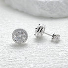 18k Gold Moissanite Diamond Halo Stud Earrings - Drip Culture Jewelry