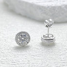 18k Gold Moissanite Diamond Halo Stud Earrings - Drip Culture Jewelry