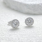 18k Gold Moissanite Diamond Halo Stud Earrings - Drip Culture Jewelry