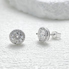 18k Gold Moissanite Diamond Halo Stud Earrings - Drip Culture Jewelry