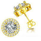 18k Gold Moissanite Diamond Halo Stud Earrings - Drip Culture Jewelry