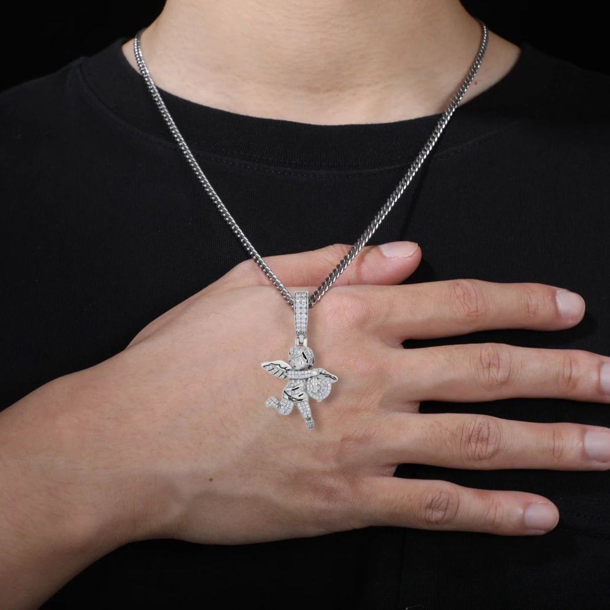 18k Gold Moissanite Diamond Wealth Angel - Drip Culture Jewelry
