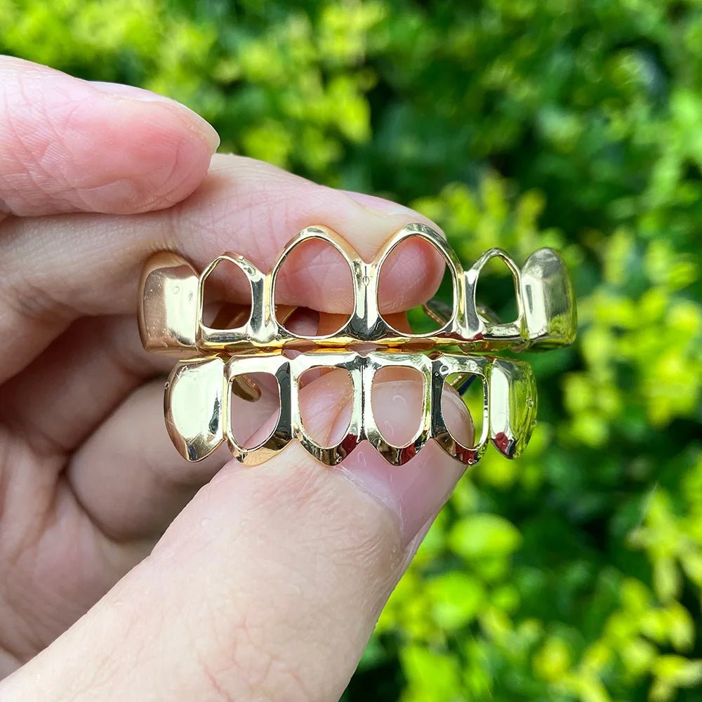 18K Gold Plated Open Face Grillz - Drip Culture Jewelry