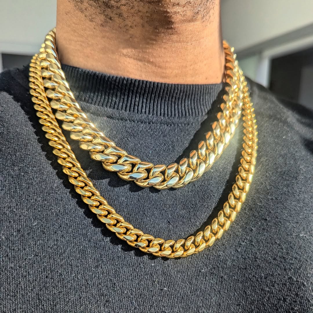 18k Gold Thick Cuban Link Chain (8mm - 18mm) - Drip Culture Jewelry