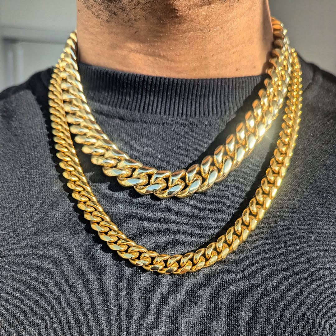 18k Gold Thick Cuban Link Chain (8mm - 18mm) - Drip Culture Jewelry