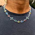 9mm 18k Gold Diamond Multicolor Gemstone Chain - Drip Culture Jewelry